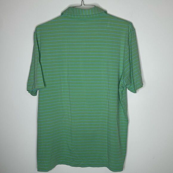 Peter Millar Seaside‎ Wash SS Green and Blue Stiped Golf Polo in Size Large - Picture 5 of 6